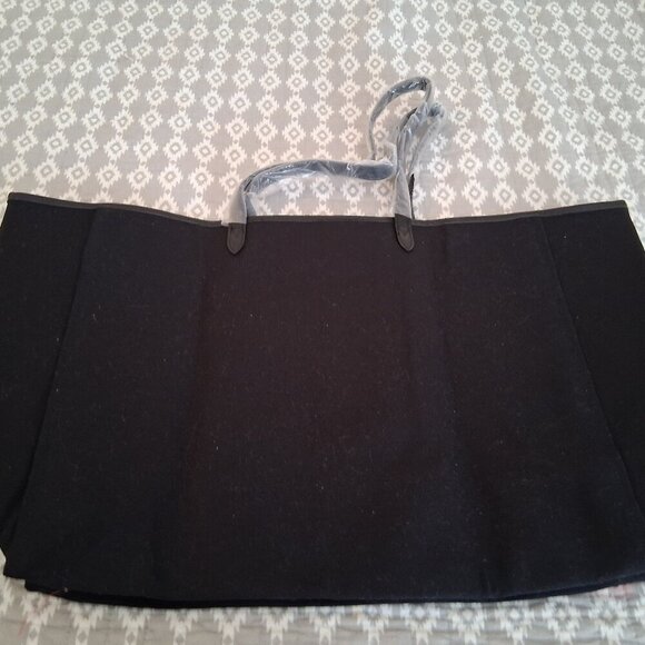 Victoria’s Secret Black Stripe Sequin Bling Large Tote Bag Open Top Beach Travel - Picture 4 of 8